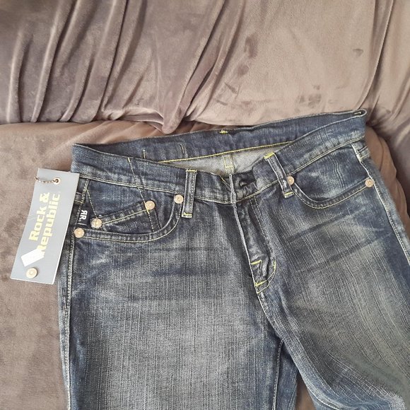 Rock and Republic Jeans New with Tags Size 27 Inseam 32 Flare Bottom - Picture 11 of 16